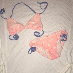 Pink polkadot bathing suit